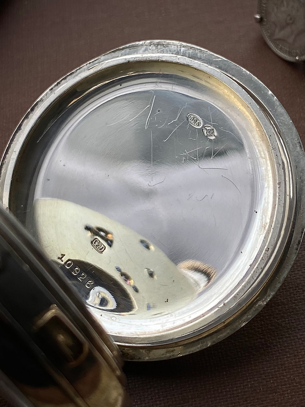 Thumbnail: WW1 interest 1907 Silver Centre Seconds pocket watch Wiliam George Teacher KIA