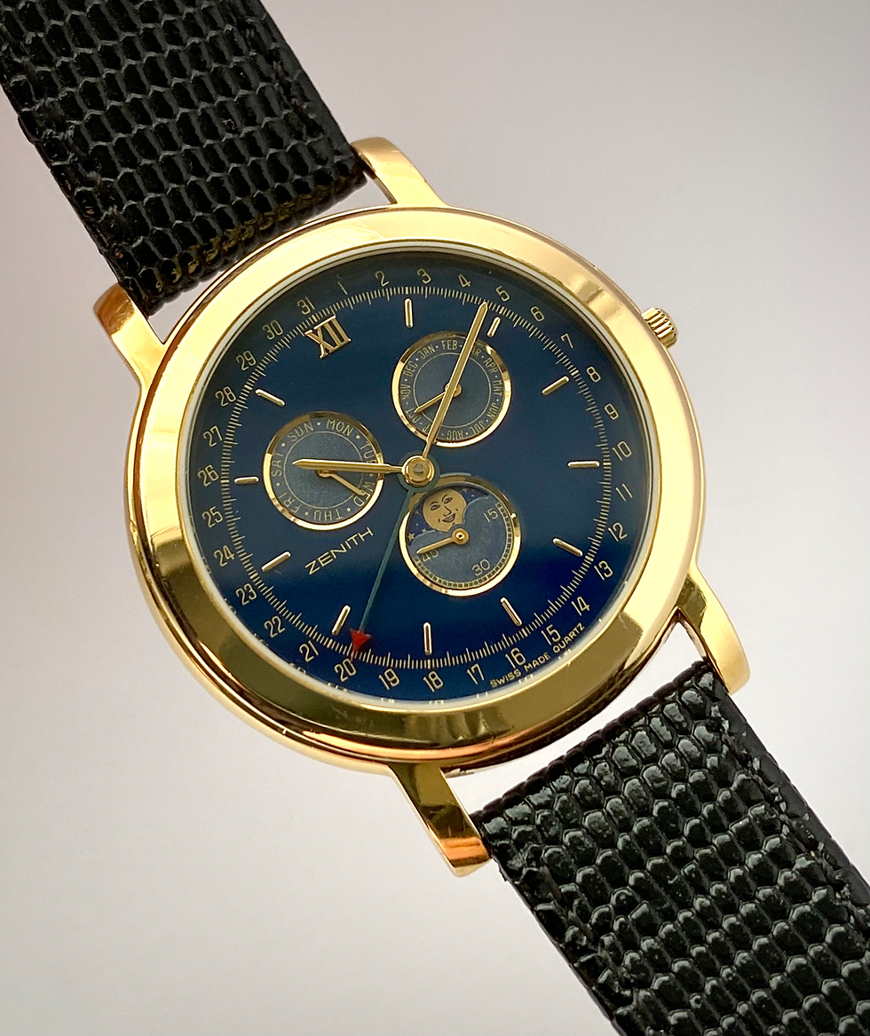 Thumbnail: 1990s Zenith Triple Date Moonphase 38mm gold plated 27.0280.393 ETA 255.483