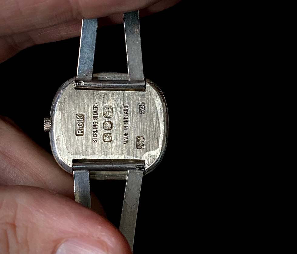 Thumbnail: 1979 Roy King unisex Sterling Silver Bangle Watch white dial with box & papers