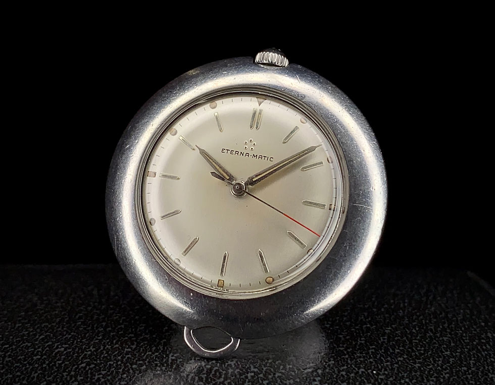Thumbnail: 1953 Eterna-Matic Golfer Stainless Steel Sports Golf pocket watch exhibition