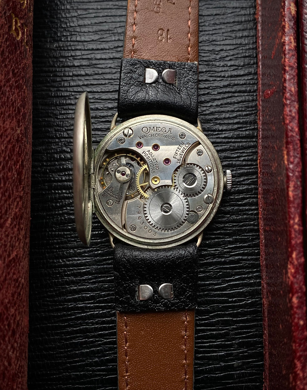 Thumbnail: 1934 Omega Pleasance & Harper Bristol enamel dial watch cal 26.5 SOB