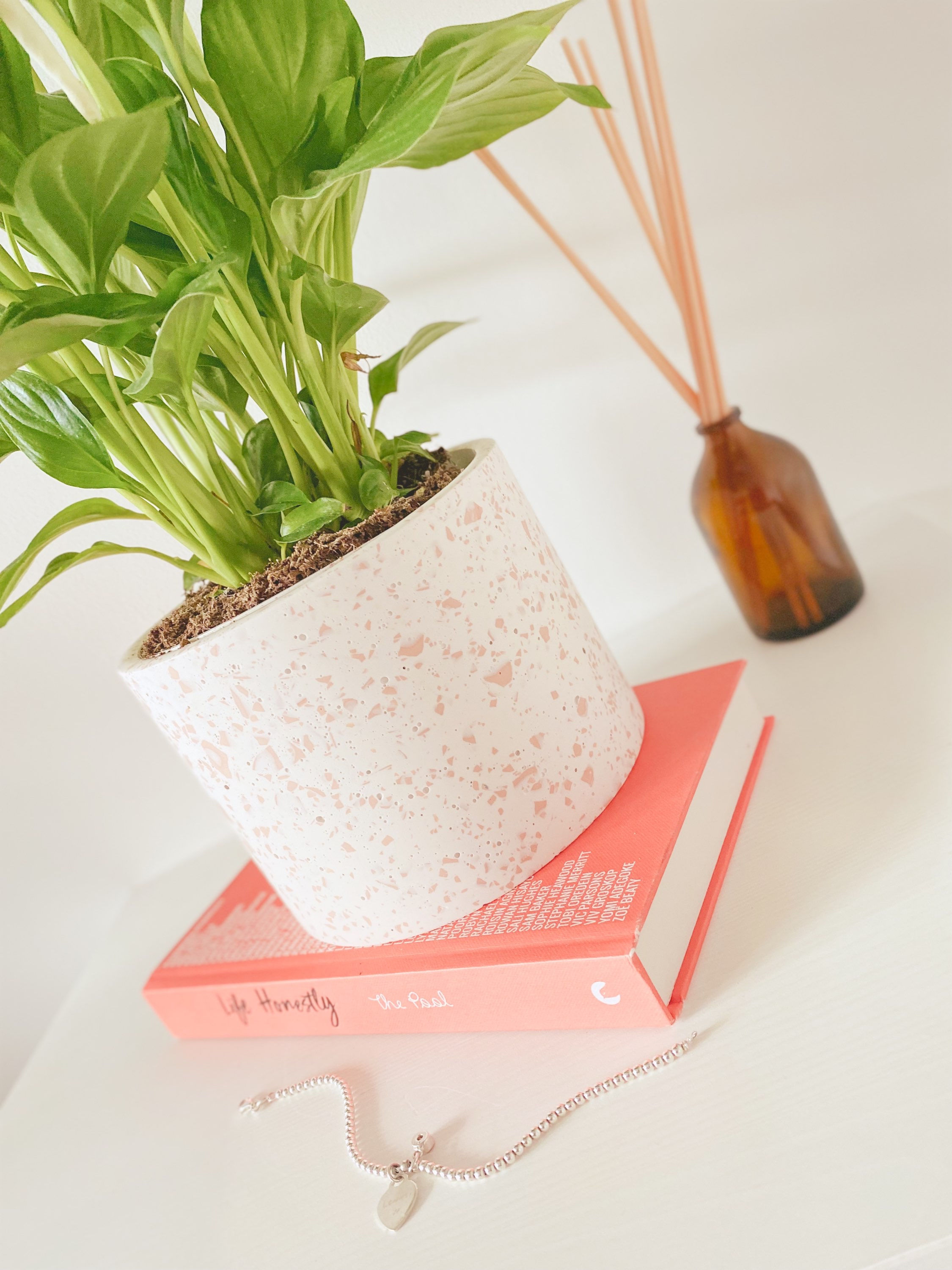 Coral Blush Terrazzo Planter