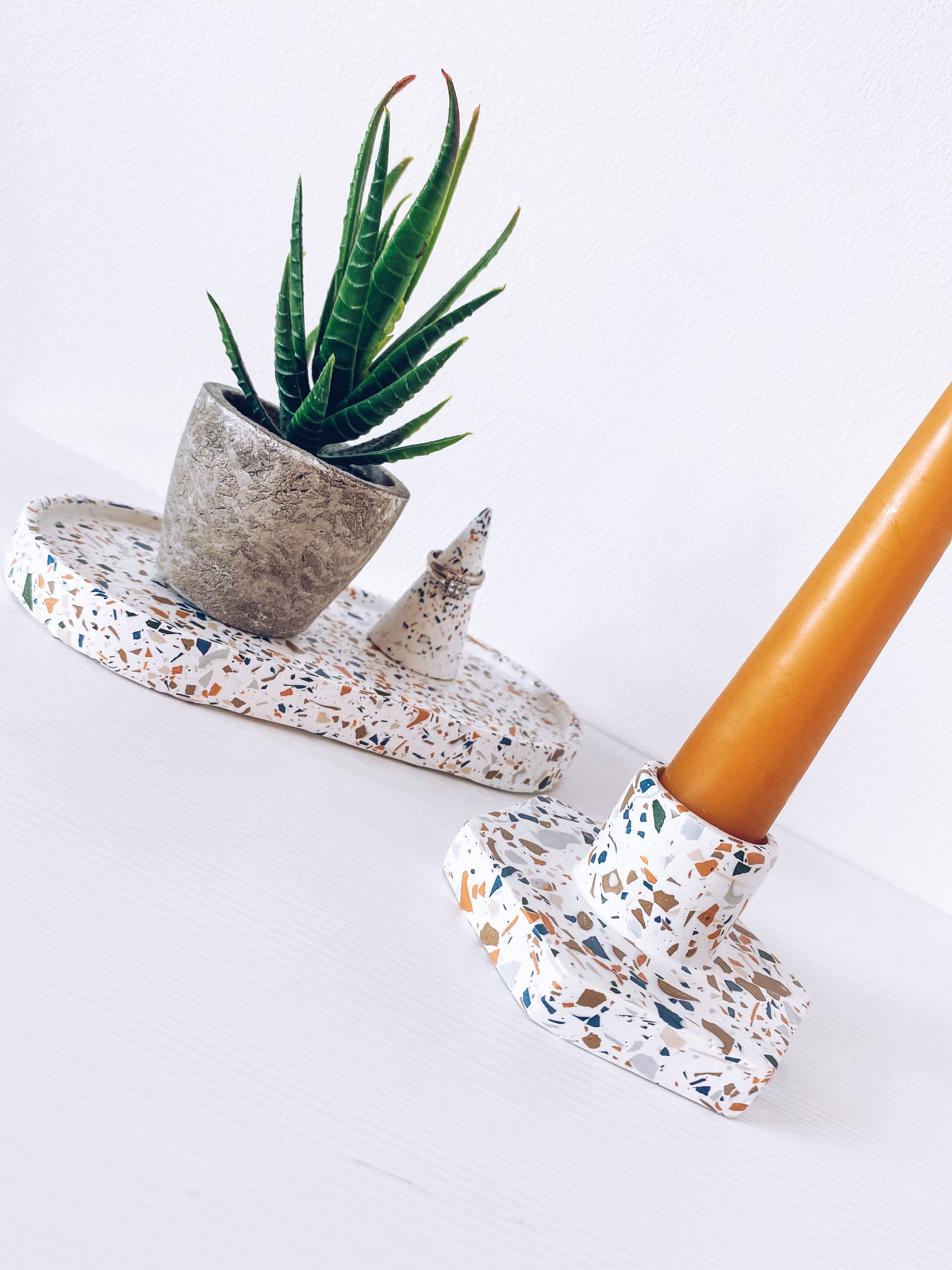 Autumn Terrazzo Oval Tray