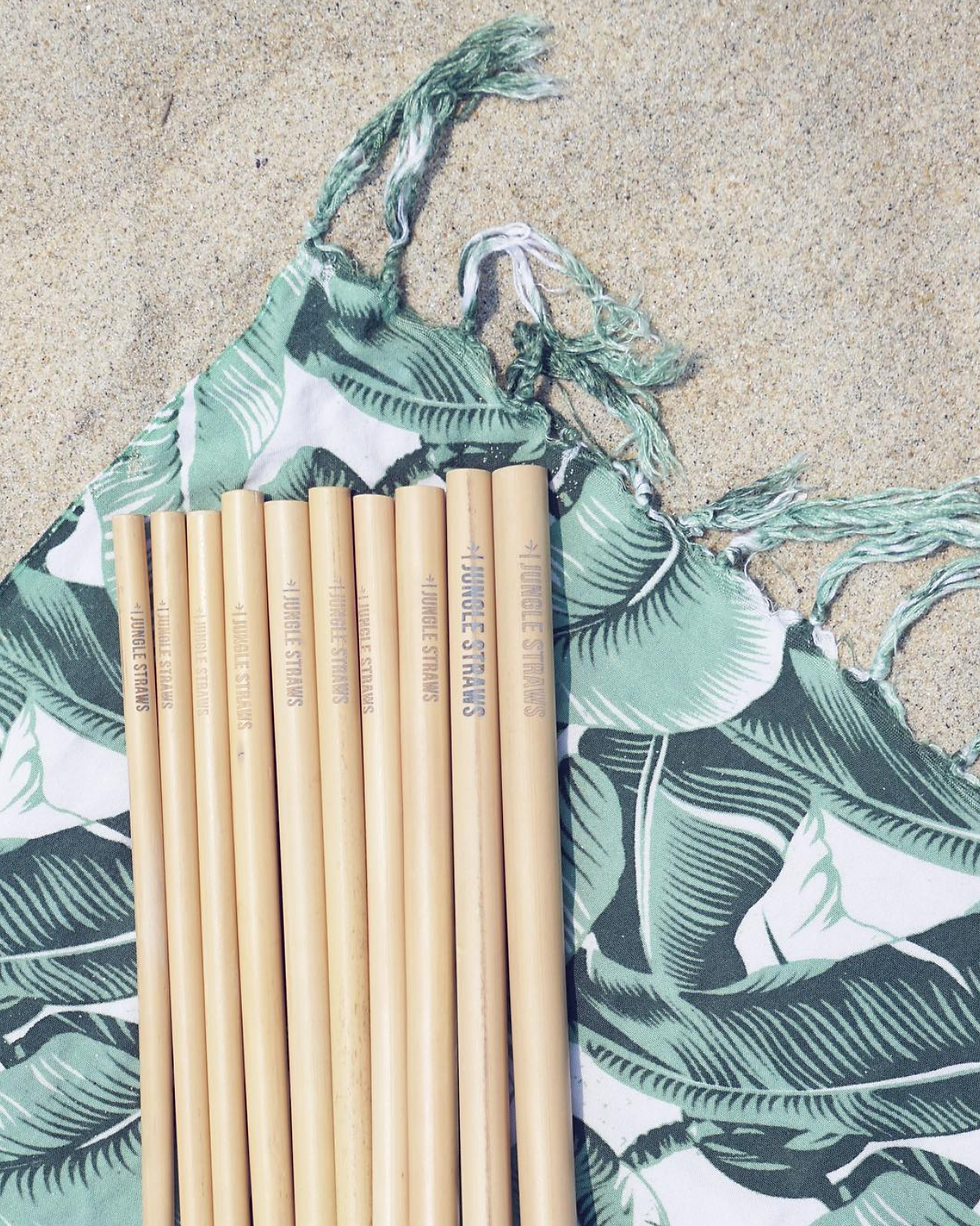 Thumbnail: Reuasable Bamboo Straw Set x6