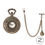 Thumbnail: ANTIQUE DESIGN QUARTZ POCKET WATCH WITH ALBERT CHAIN