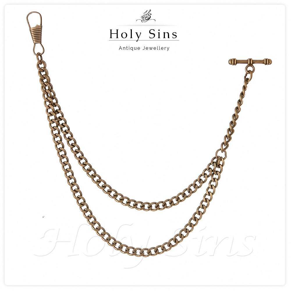 Brand New Bronze Colour Albert Pocket Watch Chain eBay