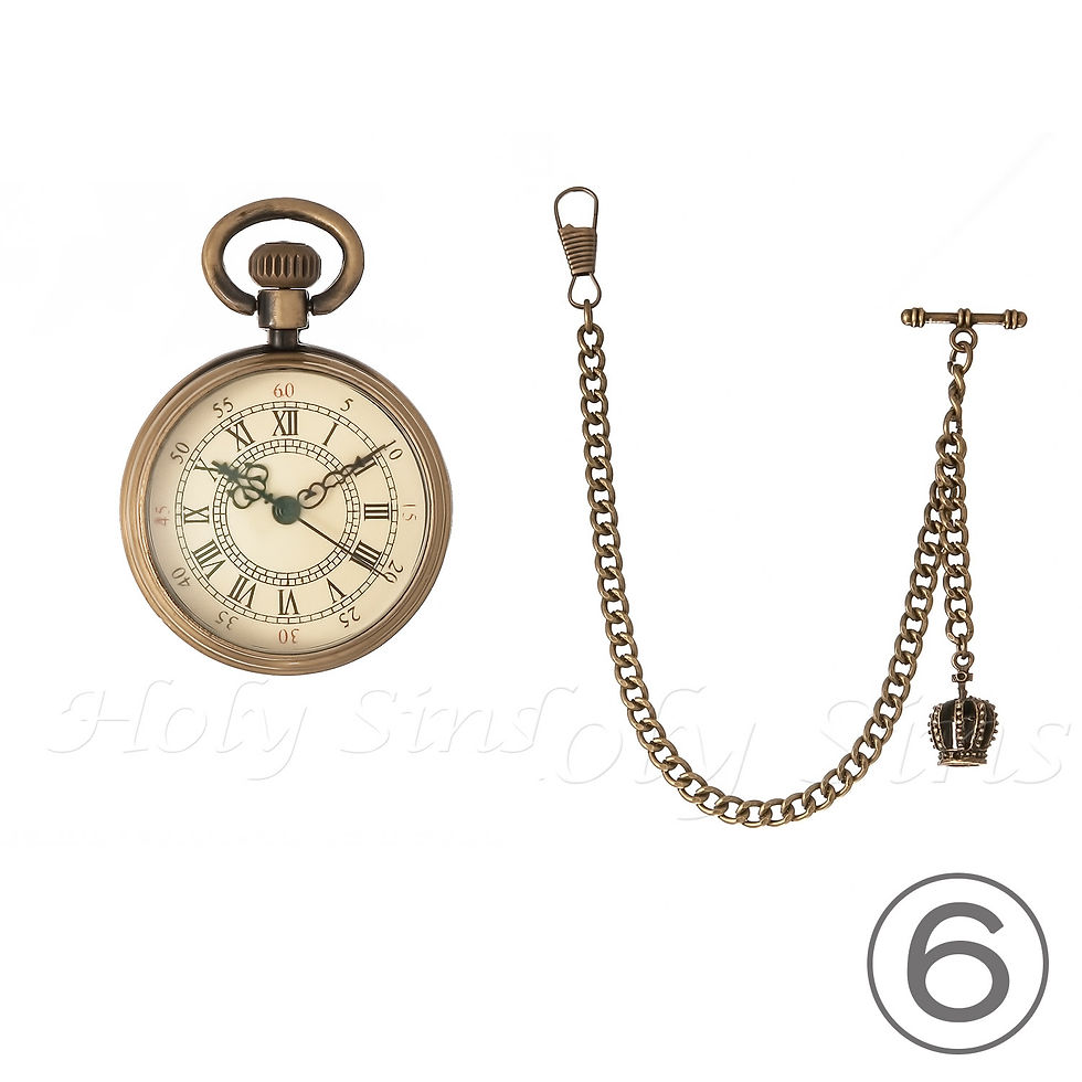 Thumbnail: ANTIQUE DESIGN QUARTZ POCKET WATCH WITH ALBERT CHAIN