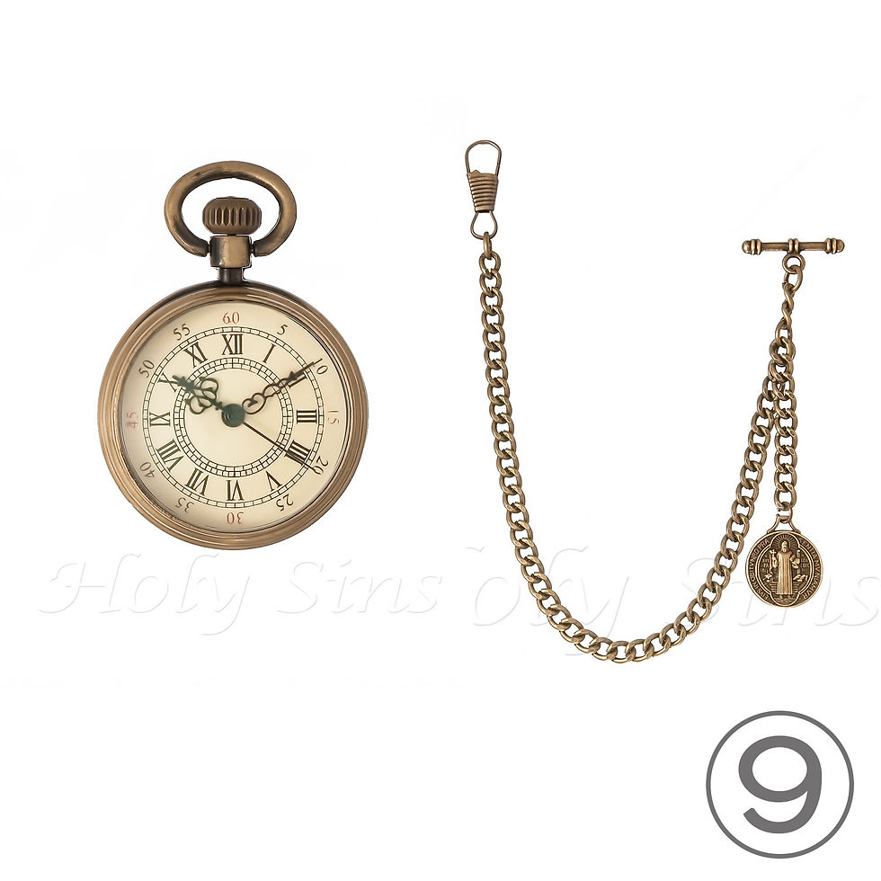 Thumbnail: ANTIQUE DESIGN QUARTZ POCKET WATCH WITH ALBERT CHAIN