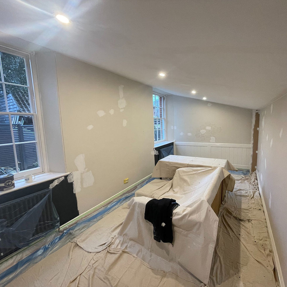 Interior walls repaired and prepared before painting in Boxford