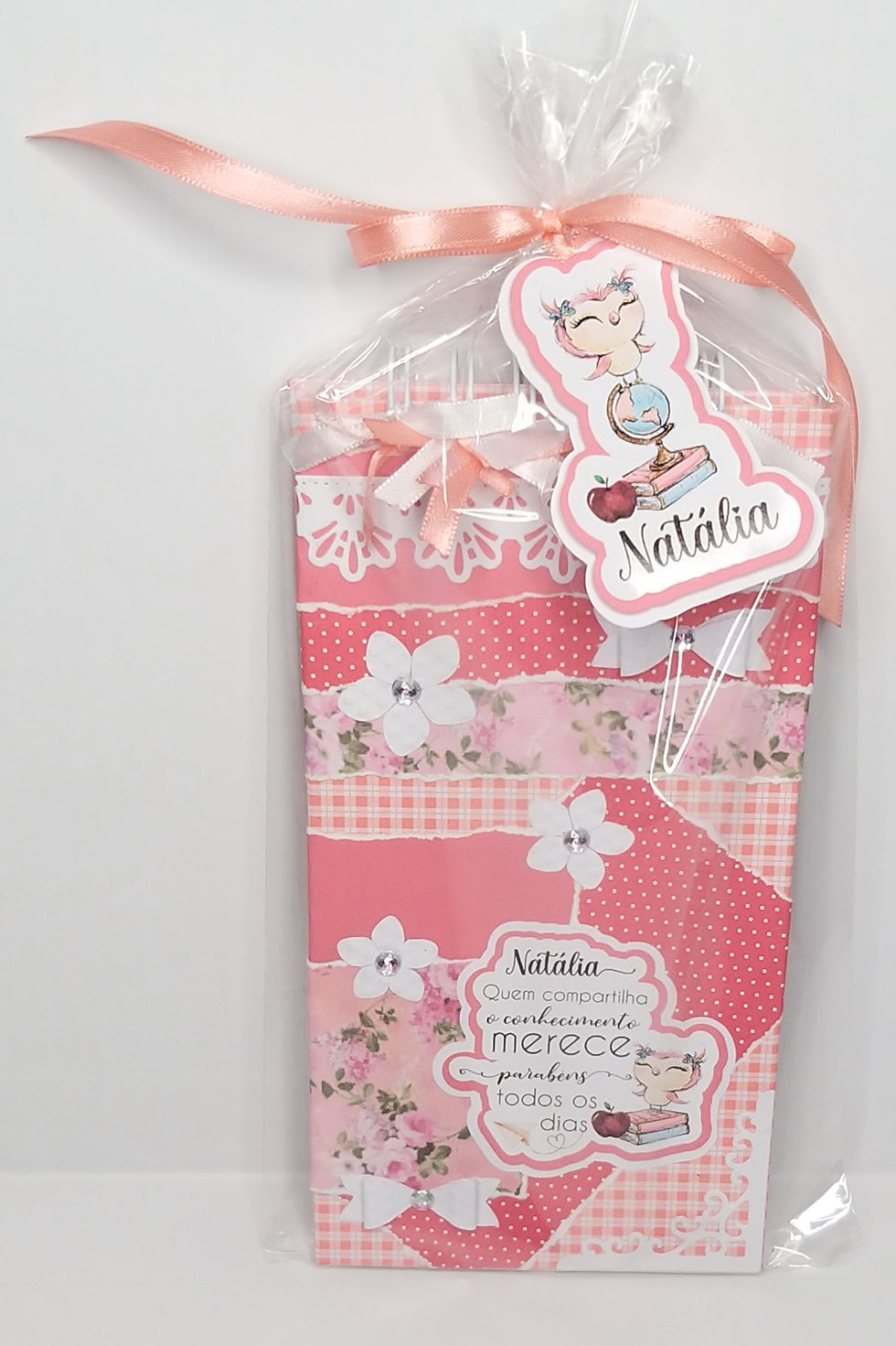 Miniatura: Caderneta Bloquinho personalizada Floral Cor de Rosa (10 Unidades)