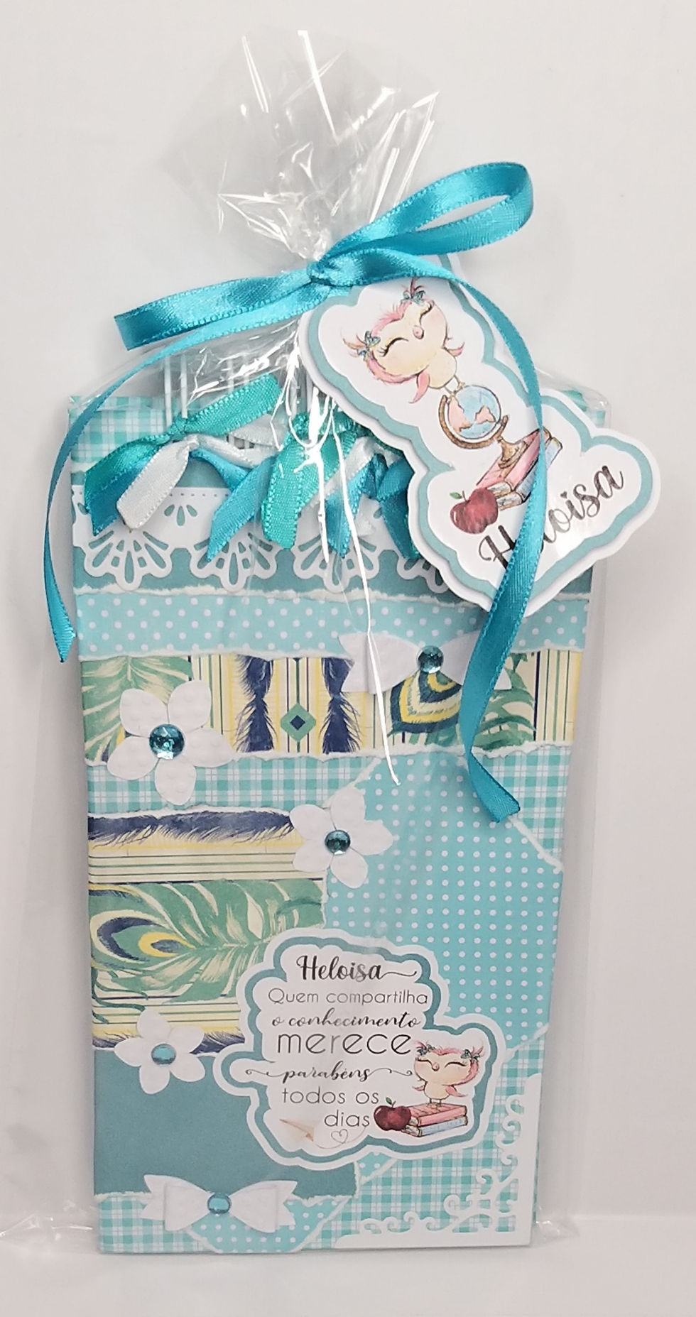 Miniatura: Caderneta Bloquinho personalizada Floral Azul (10 Unidades)