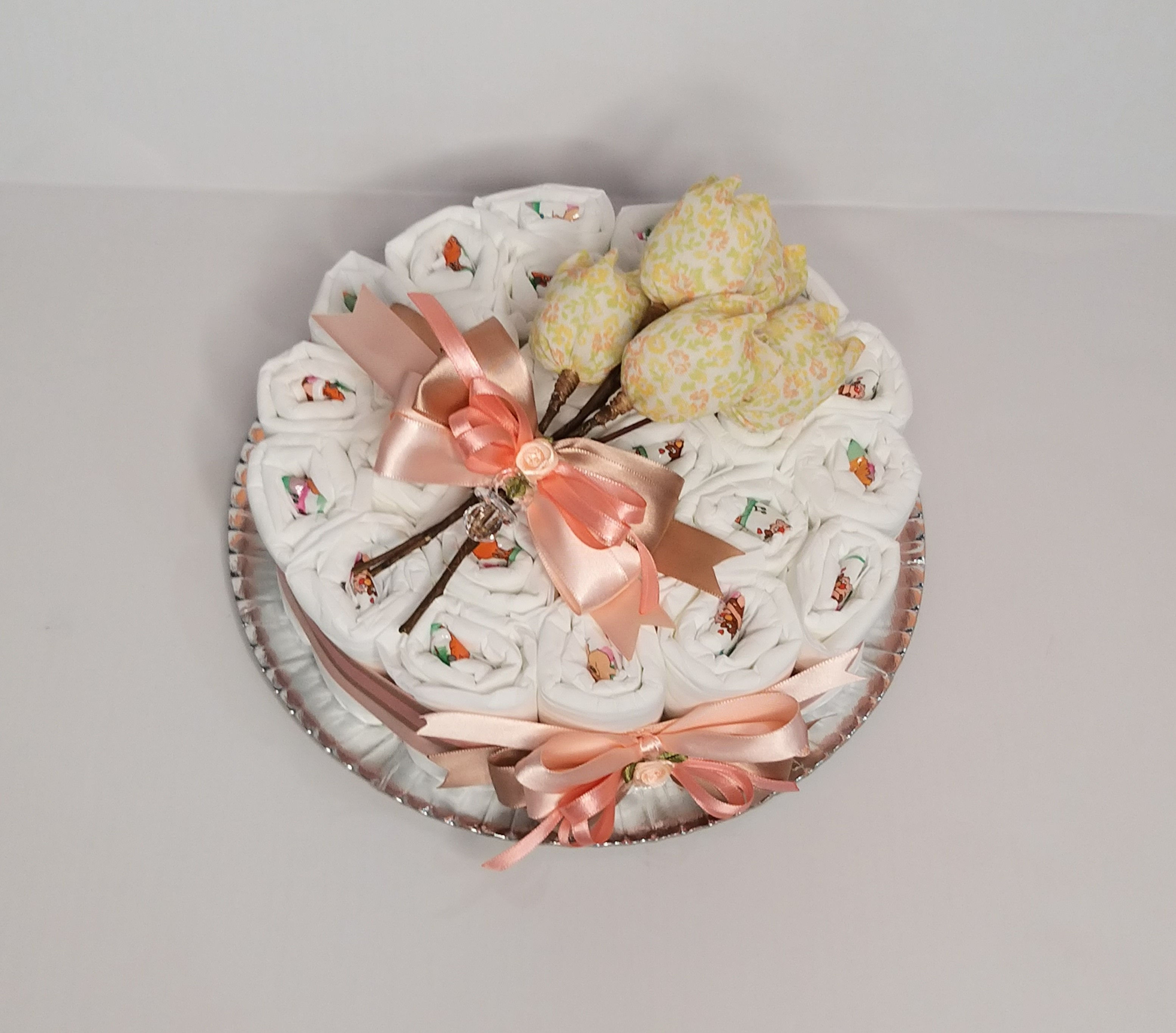 Mini Bolo de fraldas Tulipas