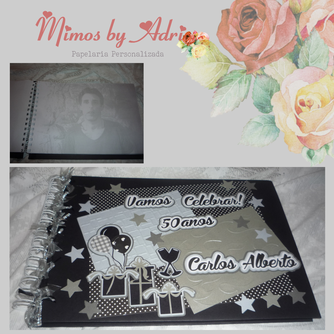 Caderno Personalizado com foto em marca d’agua 60 folhas