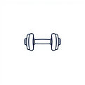 delicate single line drawing of dumbbell