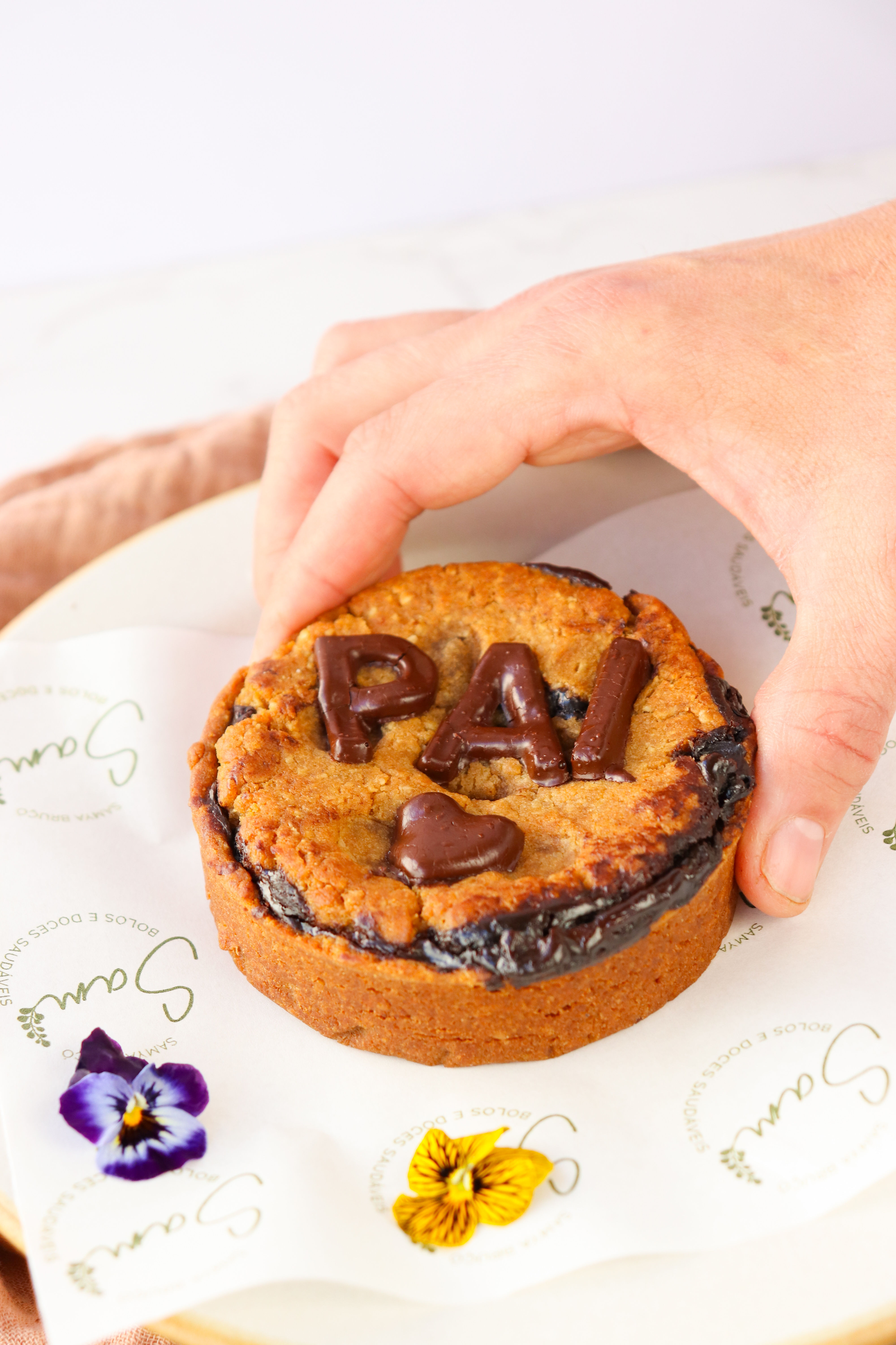 tarte cookie com chocolate