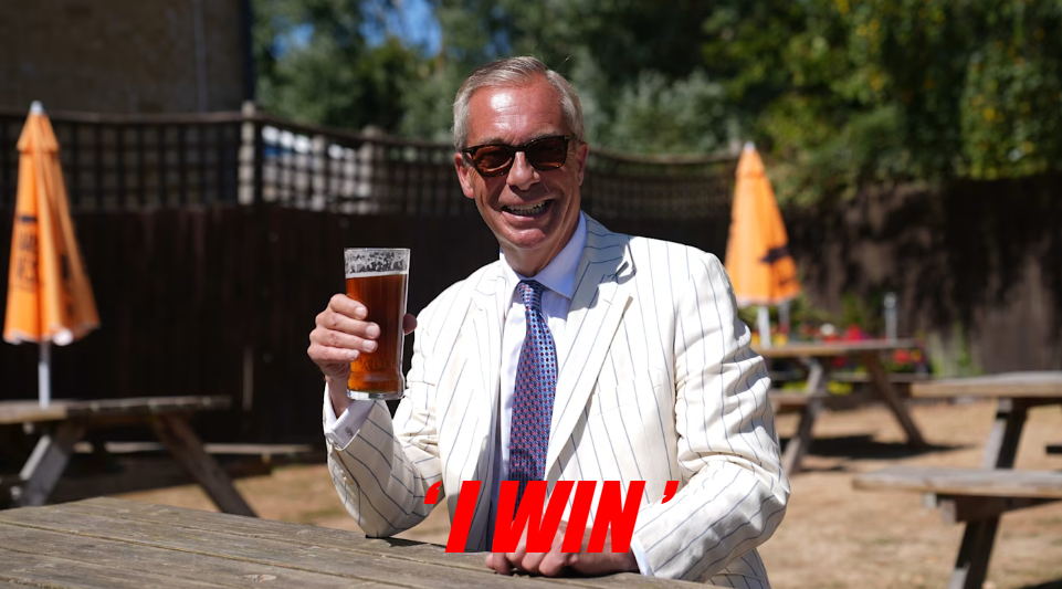 Nigel Farage wins Clacton by-election he triggered, defeating Count Binface as major parties stay away