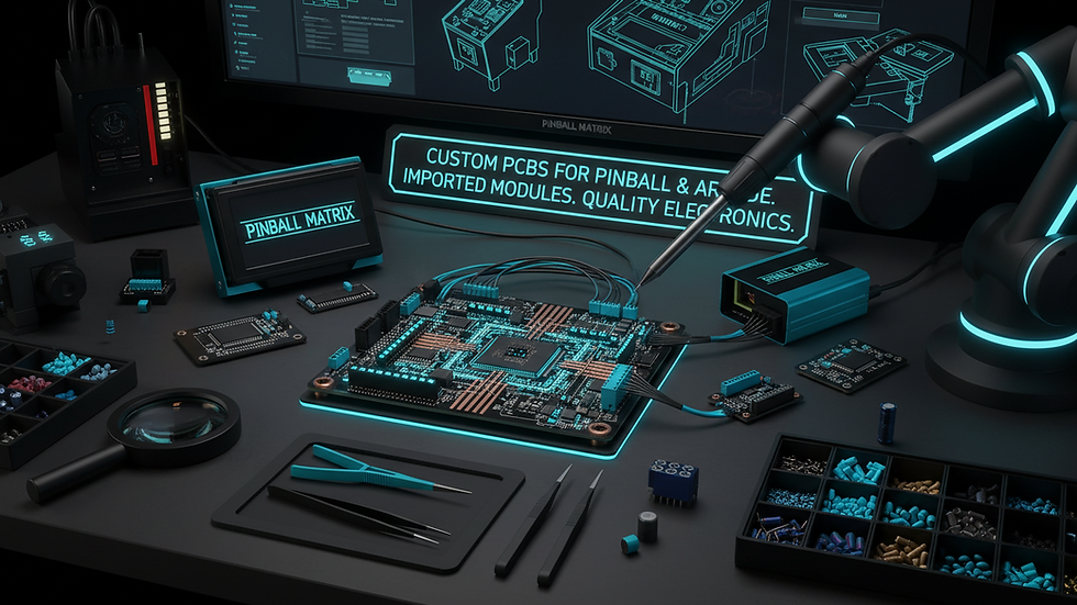 Eye-level view of electronic components on a workbench