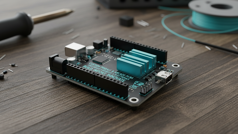 Close-up view of Arduino Uno board on a wooden table