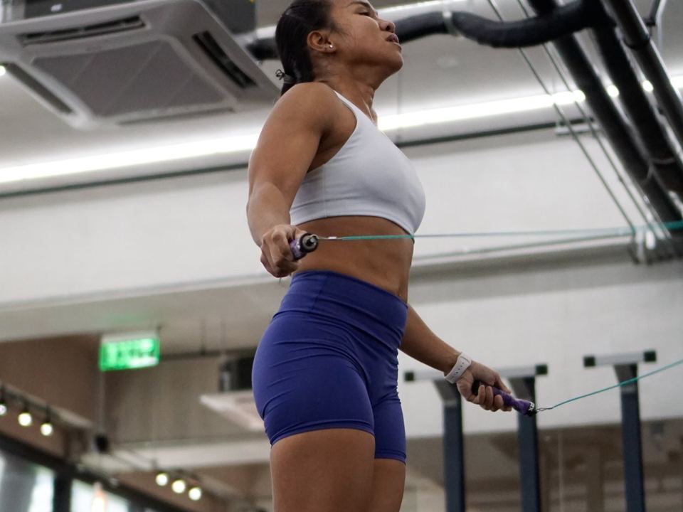Member skipping rope during a coached FAST session