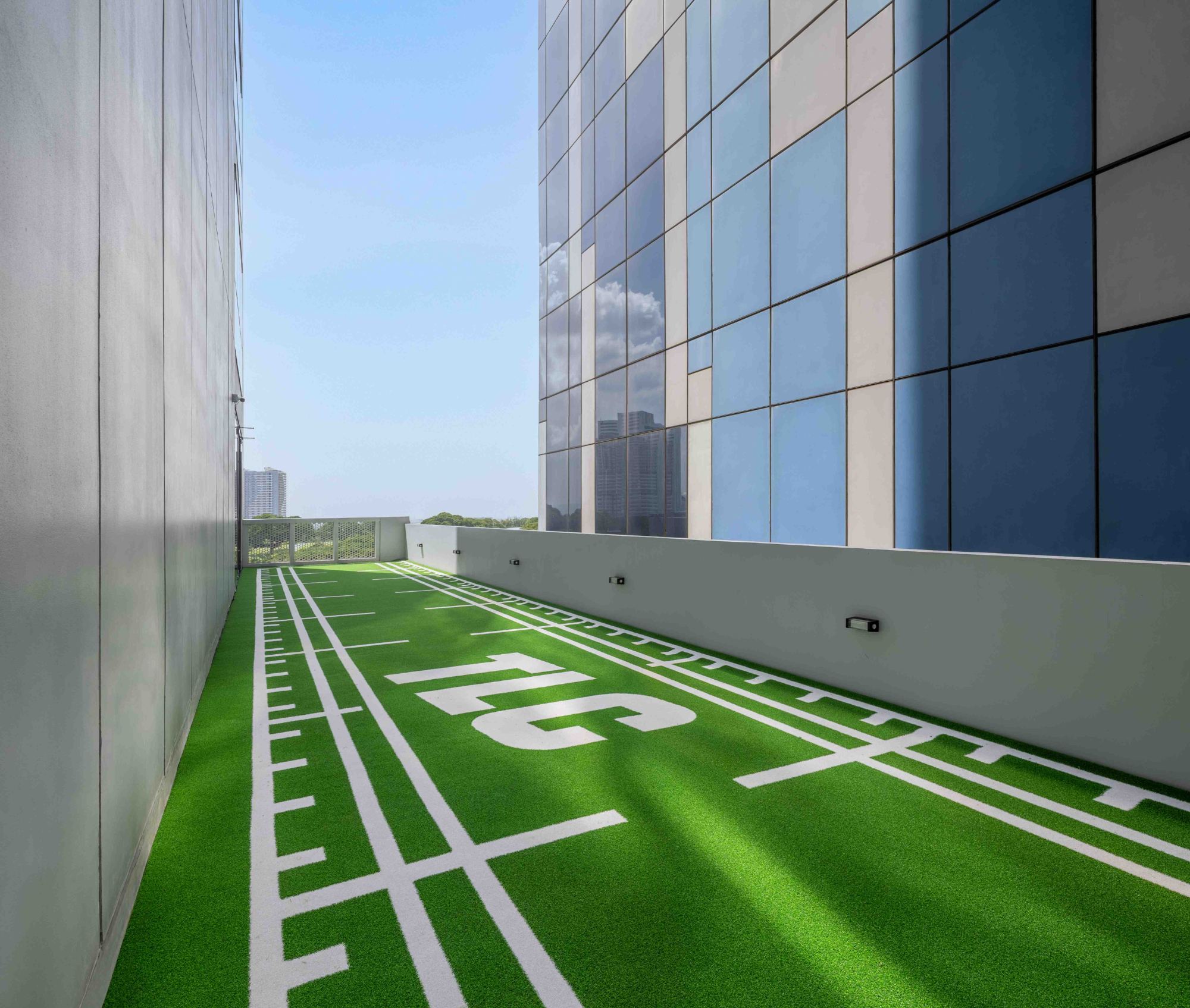 Outdoor performance turf with the TLC logo