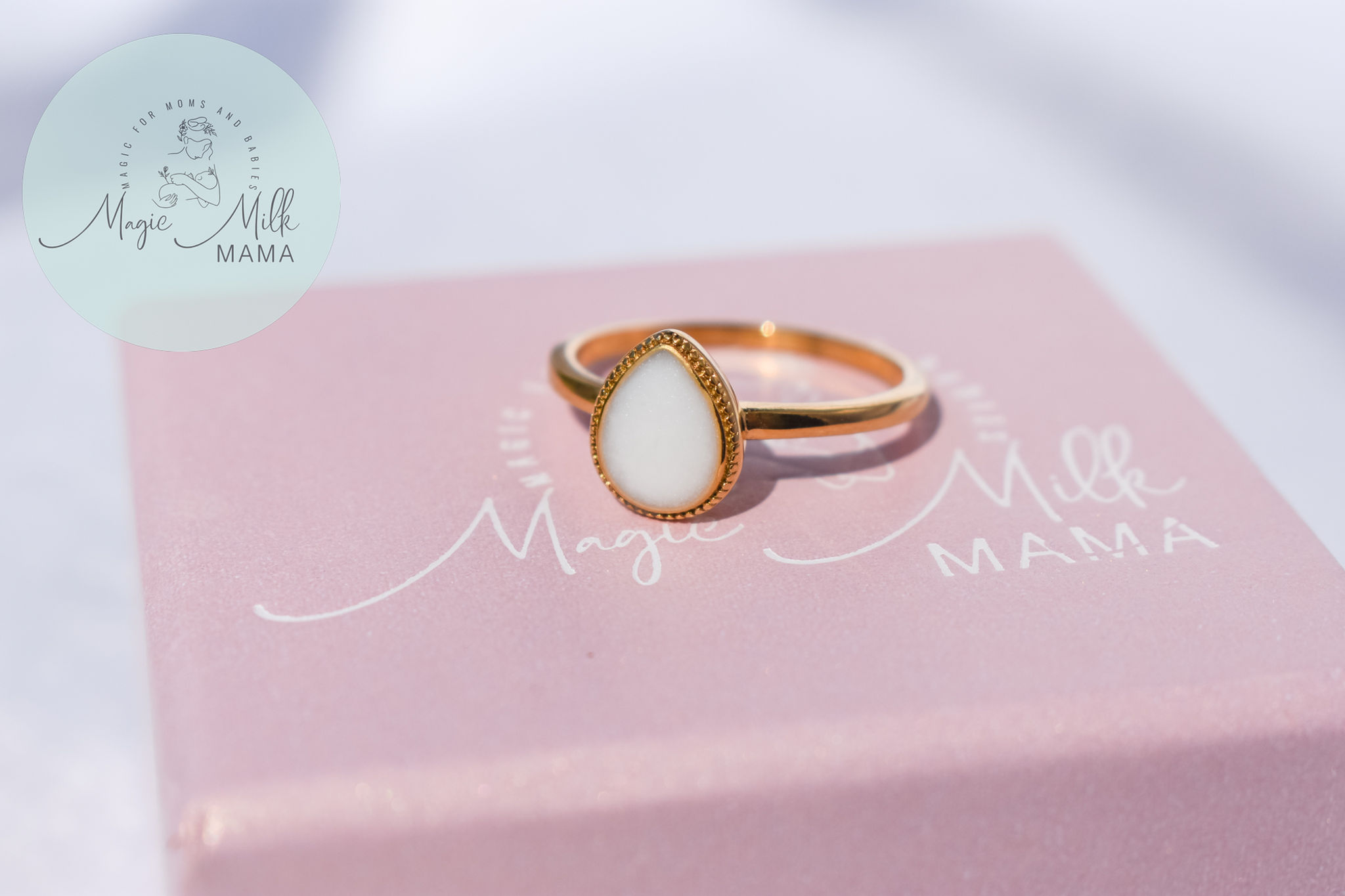 Simple Teardrop Breastmilk Ring