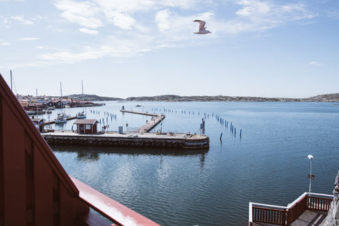 Sea view from the balcony when you book a hotel room on Käringön, West Coast, Bohuslän.