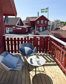 View of the sea and the genuine settlement on Käringön. Genuine and beautiful at the far end of the sea belt.