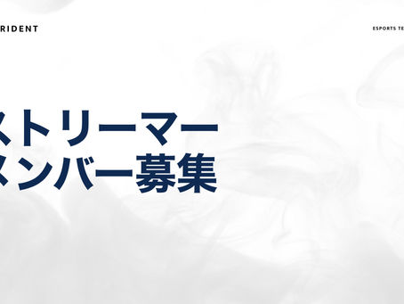 【ストリーマー部門】メンバー募集