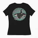 Bull Orca Killer Whale Passing Through design on a black t-shirt