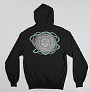 Black hoodie back view with Sand Dollar Medusa design