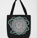 Black tote bag with Sand Dollar Medusa design