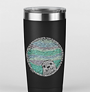 Black Harbor Seal Got Fish tumbler with artistic seal graphic