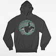 Bull Orca Killer Whale Passing Through hoodie in dark gray