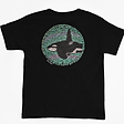 Black t-shirt with Bull Orca Passing Through graphic
