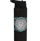 Black Sand Dollar Medusa water bottle with straw lid