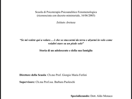 Tesi di specializzazione in psicoterapia 