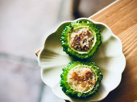 茗荷猴頭菇釀沖繩苦瓜