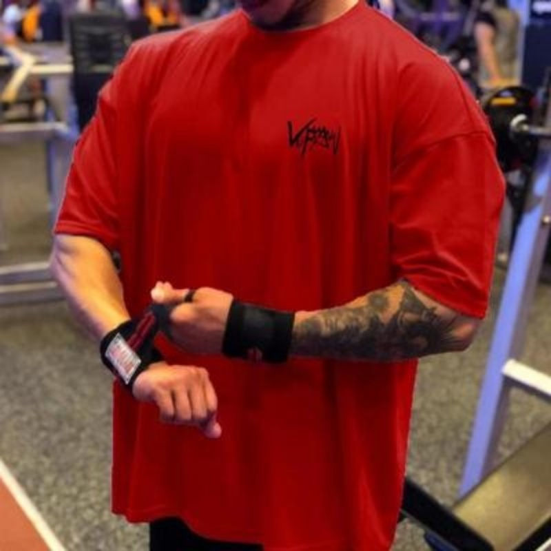 Miniatura: NEW Round Collar  sports T Shirt Oversize Cotton Summer Tee Training running shi