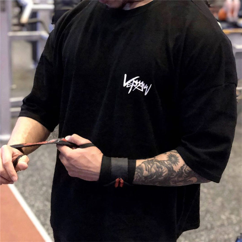 Miniatura: NEW Round Collar  sports T Shirt Oversize Cotton Summer Tee Training running shi