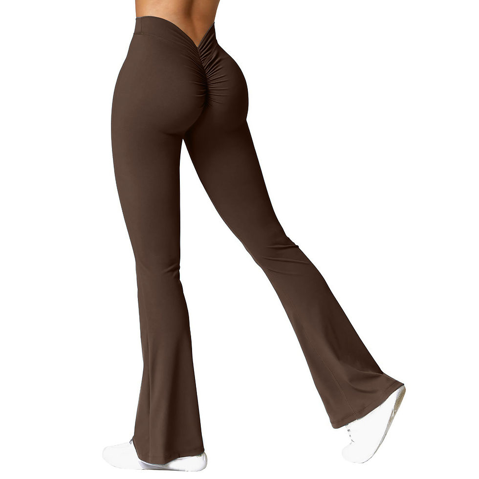 Miniatura: Fashion Micro Horn Leggings Women V-back Waist Sports Pants High Waist Push Up B