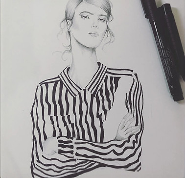 Ilustración de moda de camisa a rayas