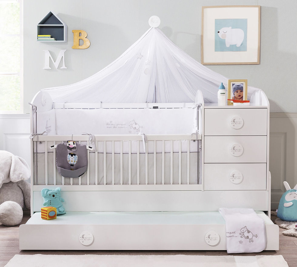Küçük resim: Baby Cotton Sl Büyüyen Bebek Karyolası (Ebeveyn Karyolali) (80x180 Cm)