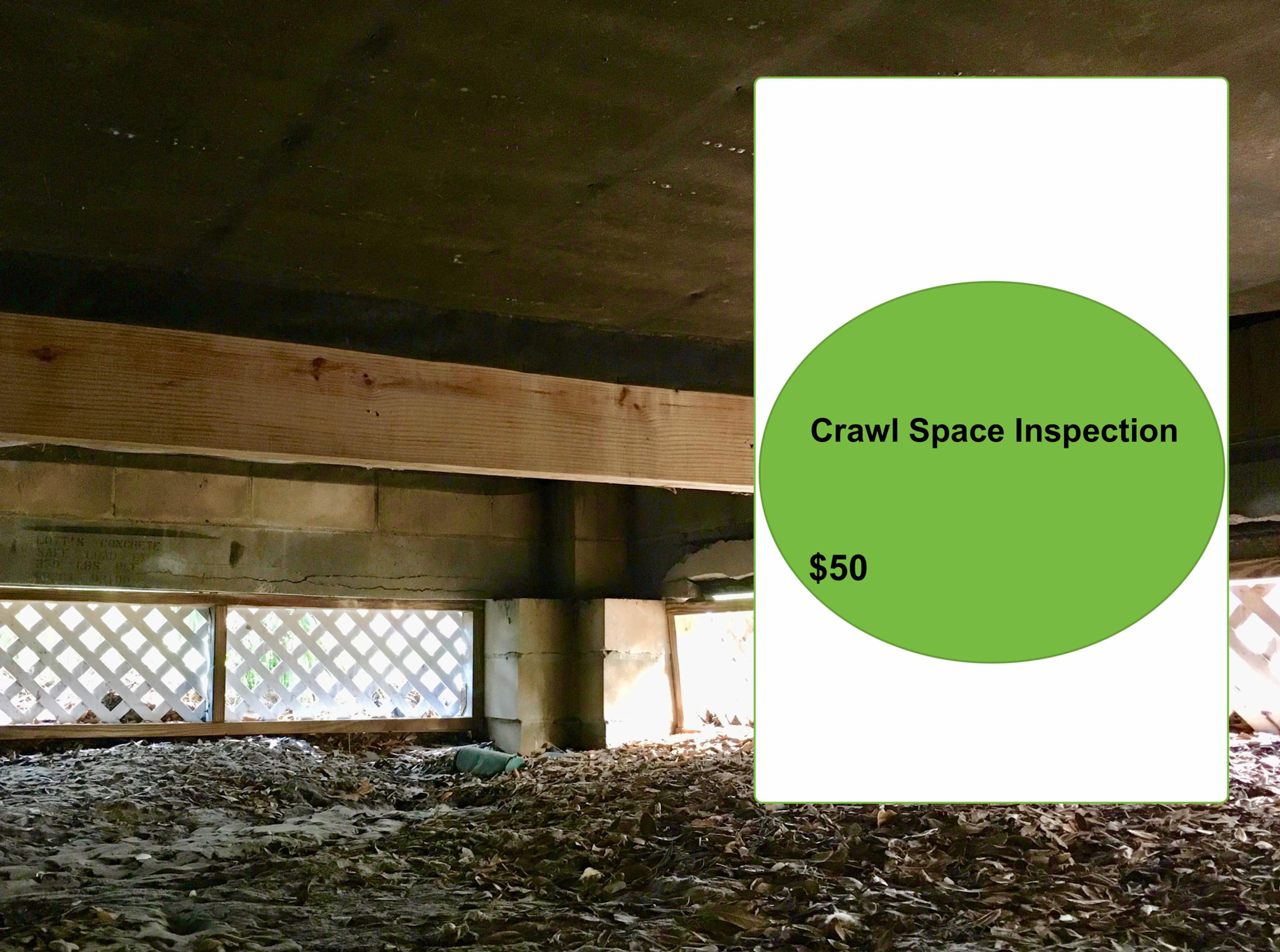 CRAWLSPACE Inspection Add $50