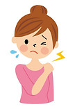 肩凝りの女性イラスト