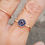 Miniature : Bague Milky bleue, or rose 18k