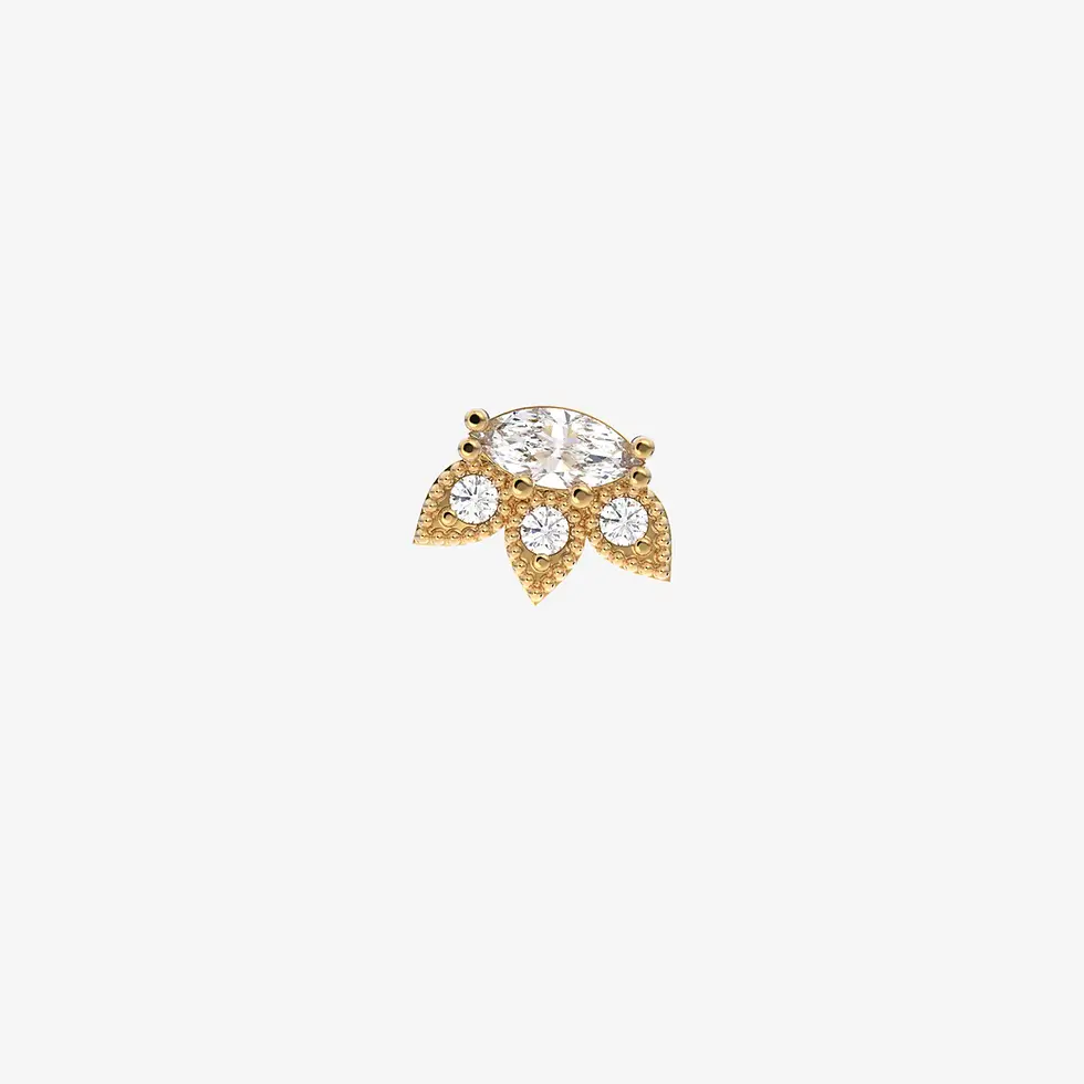 Miniature : Puce d'oreille Marquise diamants, or 18k