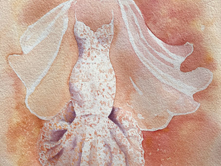 A new wedding dress - in peaches and cream