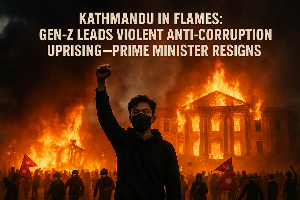 Kathmandu in Flames: Gen-Z Leads Violent Anti-Corruption Uprising—Prime Minister Resigns