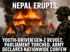 Nepal Erupts: Youth-Driven Gen-Z Revolt, Parliament Torched, Army Declares Nationwide Curfew
