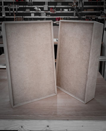 Wooden case on a workbench